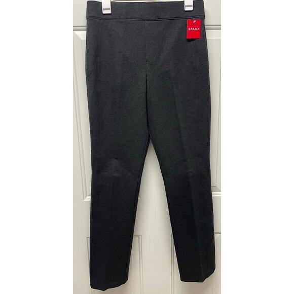 NWT SPANX pbp slim straight ponte pants charcoal heather SPANXsmooth size large - Picture 1 of 8